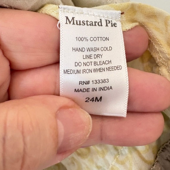 Mustard Pie  Darling Yellow & Green Flare Girls Dress Size 24 Months - Picture 9 of 11